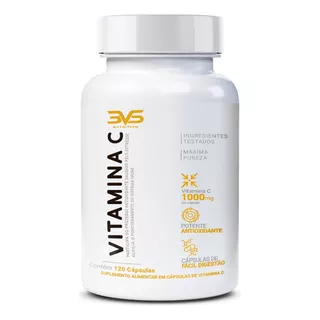 Vitamina C 100% Pura E Concentrada - Fórmula Exclusiva Com 1000mg Por Cápsula - 120 Cápsulas