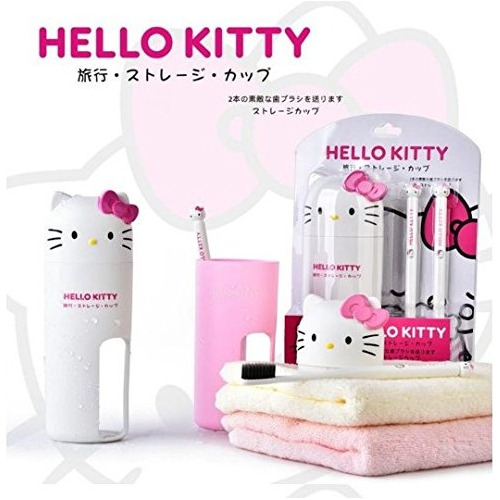 Hello Kitty Conjunto Base Y Cepillos Hello Kitty Sanrio Bla