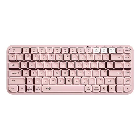 Teclado Inalámbrico 2 Dispositivos Bt + Wifi Aigo V200 Rosa