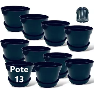 Kit 10 Vaso Plástico Pote 13 800ml + 10 Prato Plástico 11cm 