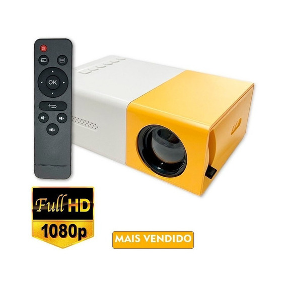 Mini proyector LED portátil de 1080p, 400, 600 lúmenes, Yg300, LCD, color amarillo, voltaje 110 V/220 V