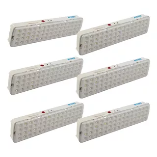 Combo Luz De Emergencia 60 Leds Litio Sica X6u