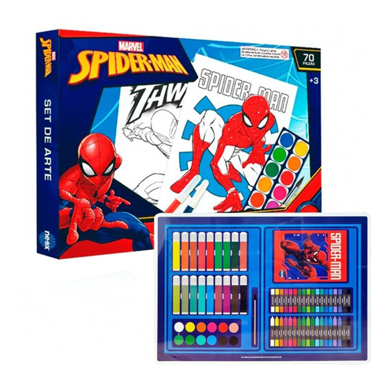 Set Arte Spiderman Valija Escolar Didáctico Neox 70pcs Febo