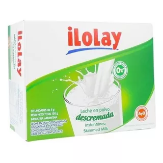 Leche En Sobres En Polvo Descremada Ilolay 240 Sobres 5 Grs