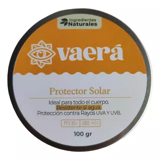 Protector Solar 100 Gr, Fps 30, Natural, Bloqueador, Grande