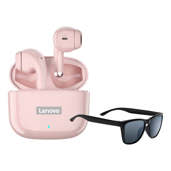 Audifono Inalambrico Lenovo Lp40 Pro Rosado + Lente De Sol 