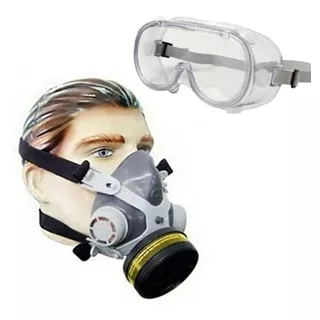 Máscaras Respiratória 1/4 Facial + Filtros Gases + Óculos