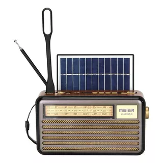 Parlante Bluetooth Radio Retro Fm Luz Led Recargable Solar