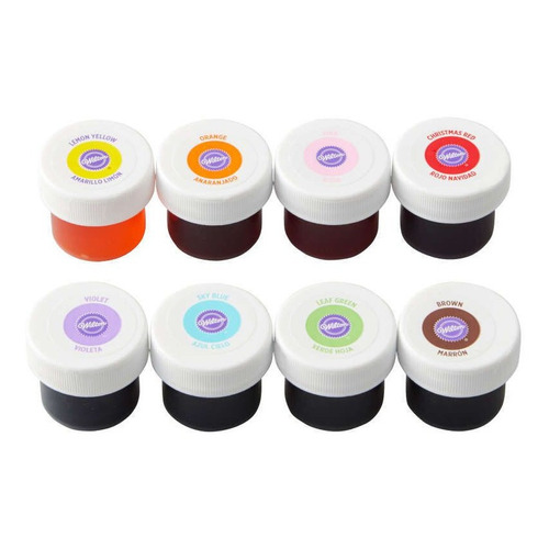 Set X 8 Colorantes En Gel Wilton Colores Surtidos