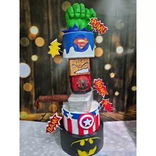 Torre Marvel Avengers Superhéroes Para Torta (tortas Falsas)