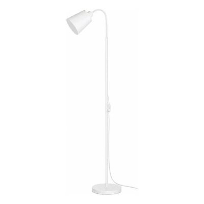 Lampara Velador De Pie Febo Negro Apto Led E27 Mc Blanco