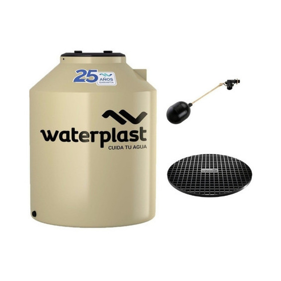 Tanque Clásico Tricapa Waterplast 850lts + Base + Flotante Color Crema