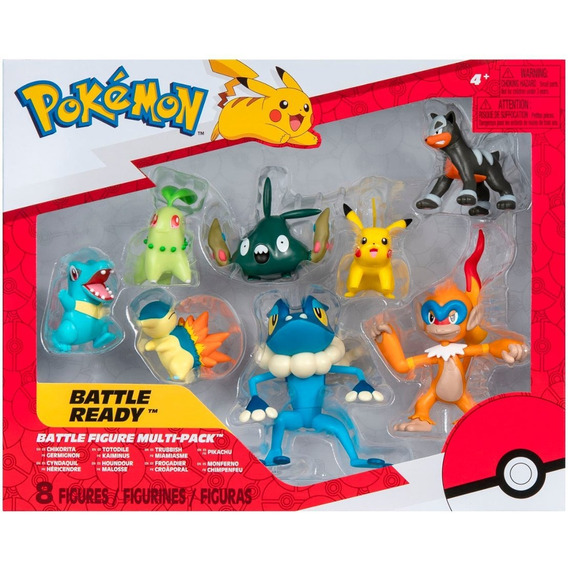 Figura Pokemon Pack 8 Totodile Cyndaquill Frogadier Y + 5cm 