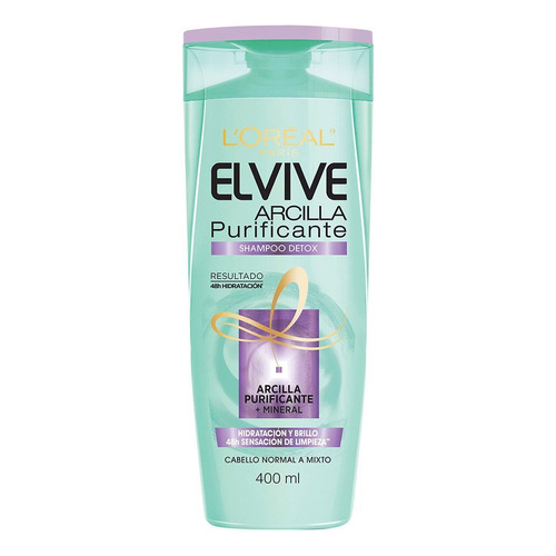 Shampoo Detox Arcilla Elvive L'Oréal 400ml