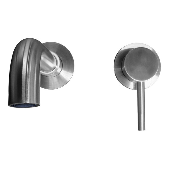 Lux Sany 77dx Grifo Monomando Inox De Pared P/ Lavabo O Tina