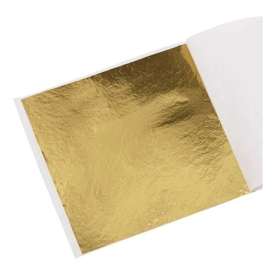 Hojas (100) De Oro Imitacion 14 X 14 Cm Con Separación Arte