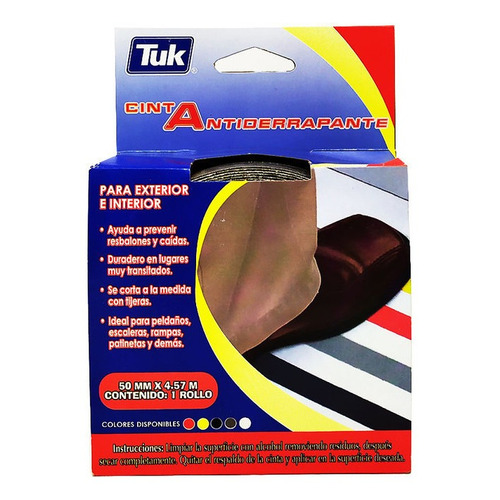 Cinta Adhesiva Antiderrapante Tuk 770 Negra 50 Mm X 4.57 M Color Negro