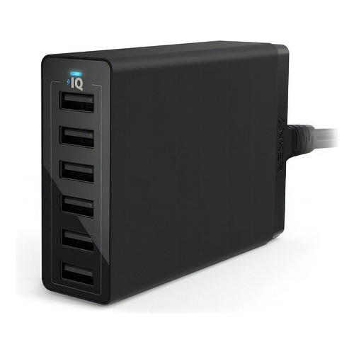 Cargador Anker PowerPort 6 usb de pared negro