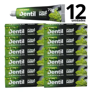 Creme Dental Ultra Mint Xilitol Vegano S/ Fluor Kit C/12 70g