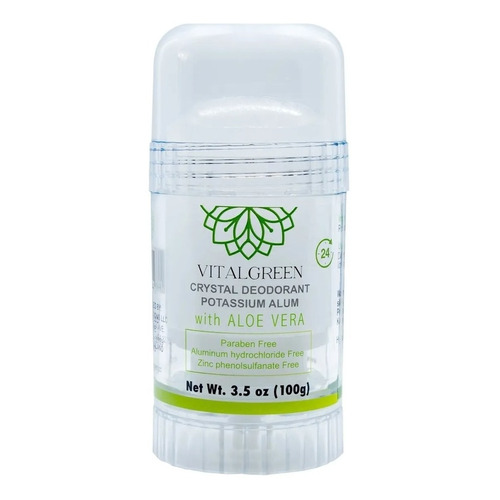 Desodorante Cristal Alumbre Con Aloe Vera 100g Vital Green