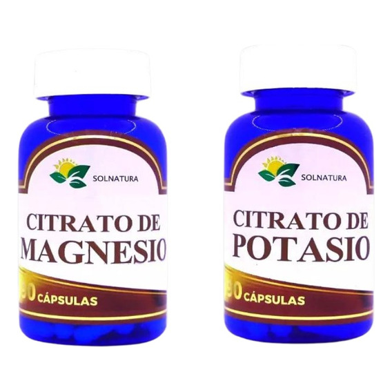 Citrato Magnesio Y Citrato Potasio (90 Caps De 500 Mg C/u)