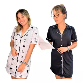 Kit 2 Camisola Americana Amamentação Maternidade Pós Parto