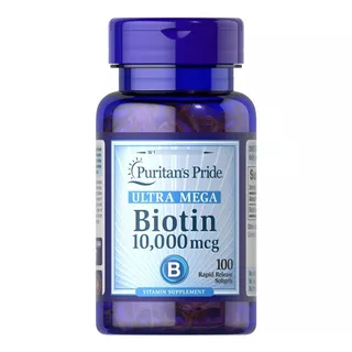 Biotina 10.000mcg - 100 Capsulas Sofgel Puritian. Pelo