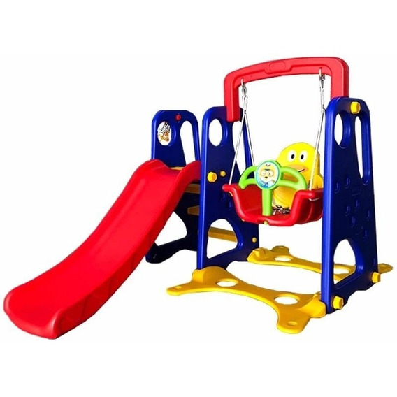 Set Plastico 3 En 1 Smile Resbalin/columpio/aro - Kidscool