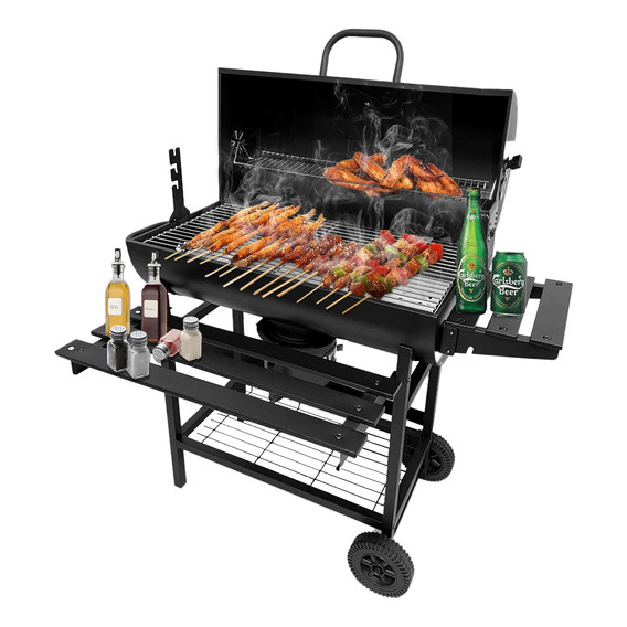 Asador De Carbón Tipo Barrill 70 Cm Parrilladas Color Negro