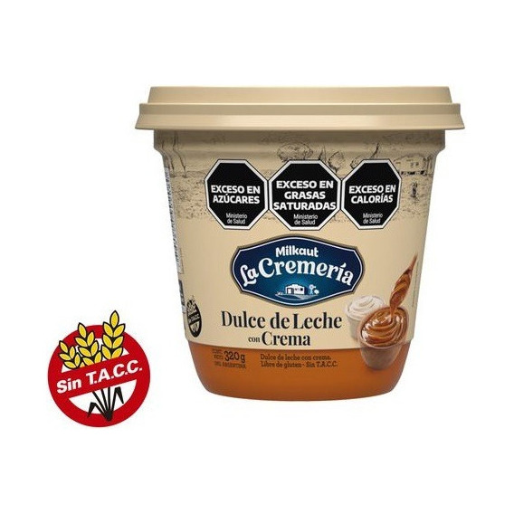 Dulce De Leche Con Crema Sin Tacc La Cremería Milkaut 320 G