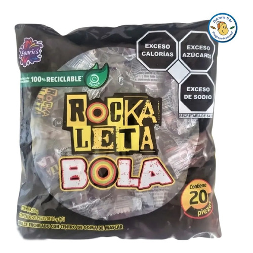 Dulce Enchilado Con Goma De Mascar Sonrics Rockaleta 320g