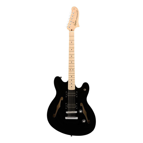 Guitarra eléctrica Squier by Fender Affinity Series Starcaster de arce laminado black poliuretano brillante con diapasón de arce