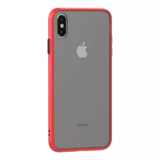 Carcasa Para iPhone X / Xs Bumper - Marca Cofolk Color Roja Borde Color
