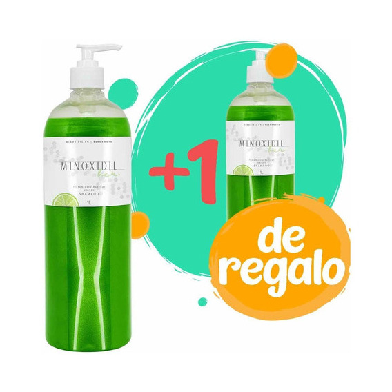 Shampoo 1litro Minoxidil 5% Bergamota Cabello Vello Facial