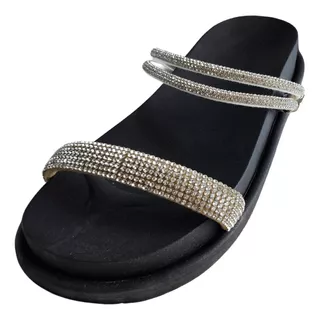 Sandália Feminina Birken Papete Flatform Preta Tira Multiuso