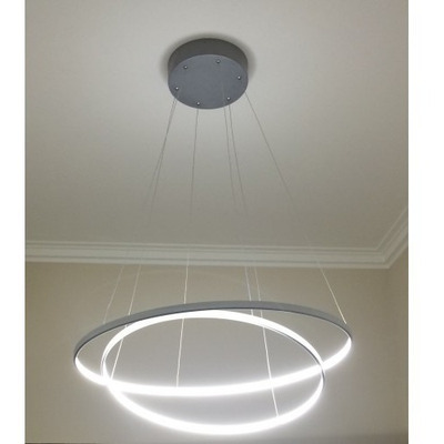 Colgante Led Saturno 64w Doble Aro Ø 60 + 45 Diseño Moderno