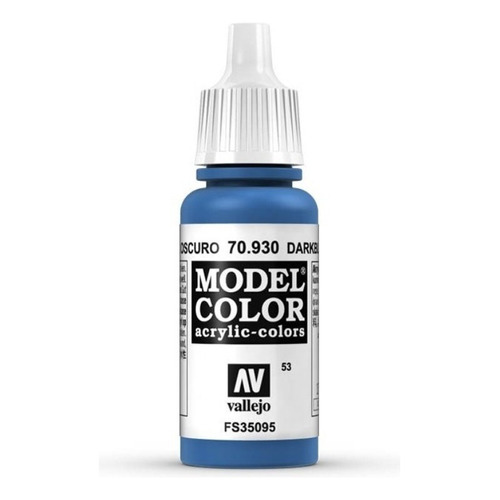 Vallejo Model Color 17ml Pintura Acrílica Color 53 Azul Oscuro 70.930