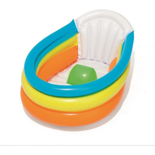 Bañera Inflable Bebe Con Termometro 76x48x33 Bestway 51134 Color Naranja Claro Tina