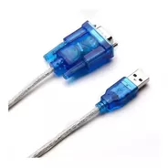 Cable Adaptador Rs232 Serial Db9 Macho A Usb 2.0 Macho Color Azul