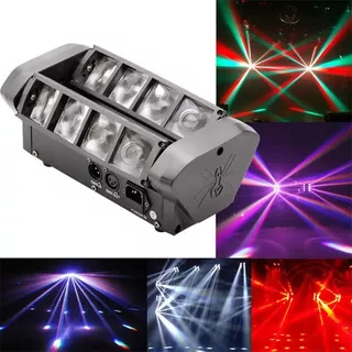 Mini Moving Spider Beam 8 Leds Osram De 3w Rgbw Dmx 110v/220v