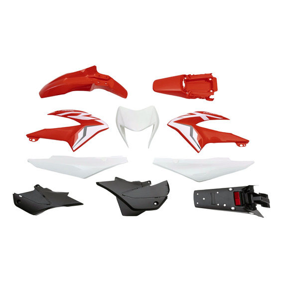 Kit De Plasticos Completo Para Honda Xr150l Blanco / Rojo Mt