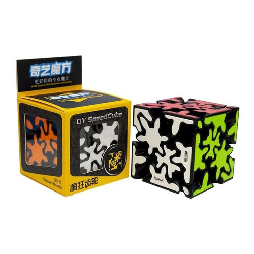 Gear Crazy Qiyi Cubo Rubik Axis Modificación 3x3 Gear Cube Color de la estructura Negro Tiled