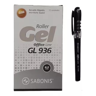 12 Roller Gel Sabonis Gl-936 Color De La Tinta Negra Color Del Exterior Negro