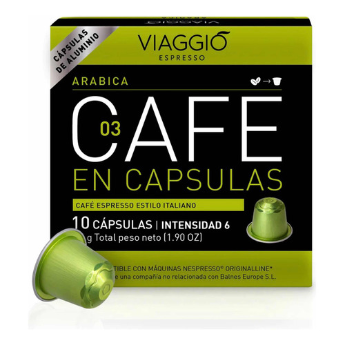 Café arábica en cápsula Viaggio sin TACC