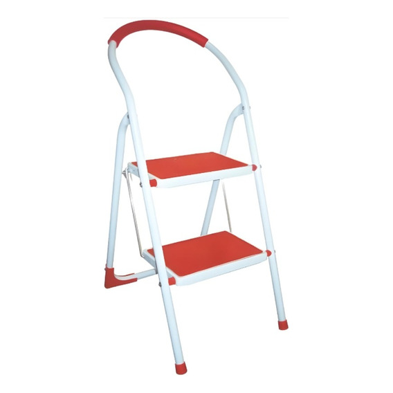 Escalera De Acero 2 Peldaños Rojo 150 Kg 706799 Peldaños