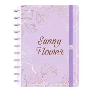 Caderno De Disco Iscool Inteligente G Sunny Flower Lilás