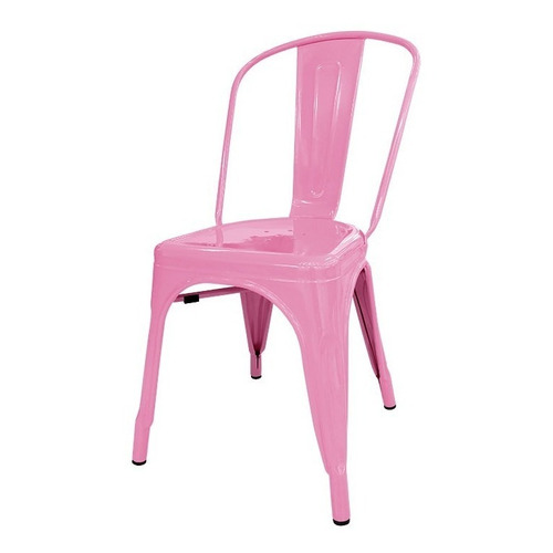 Silla de comedor DeSillas Tolix, estructura color rosa, 6 unidades