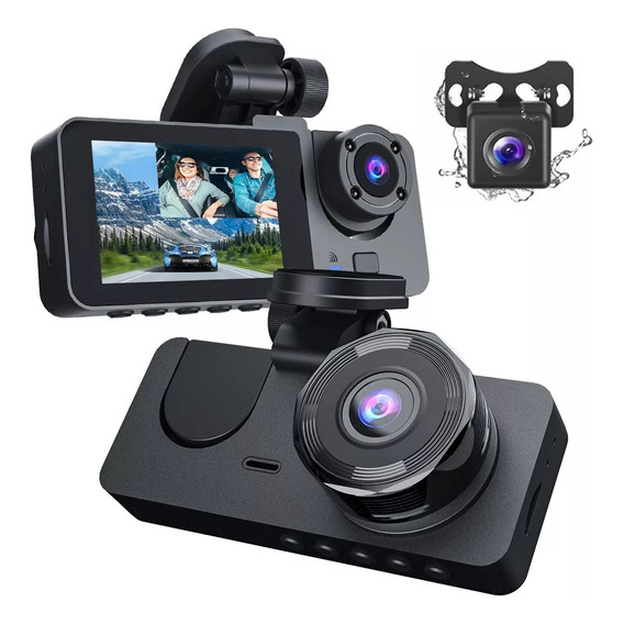 Cámara Para Carro Dvr 3 Lentes 1080p Full Hd Dash Cam 3 En 1