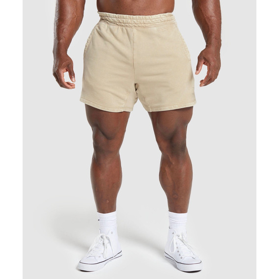 Gymshark Power Washed 5  Shorts - Desert Beige