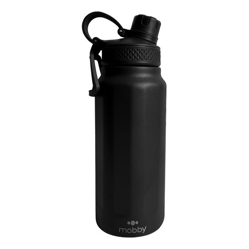 Botella Deportiva Termo Térmico Mobby 750ml Acero Inoxidable Color Negro